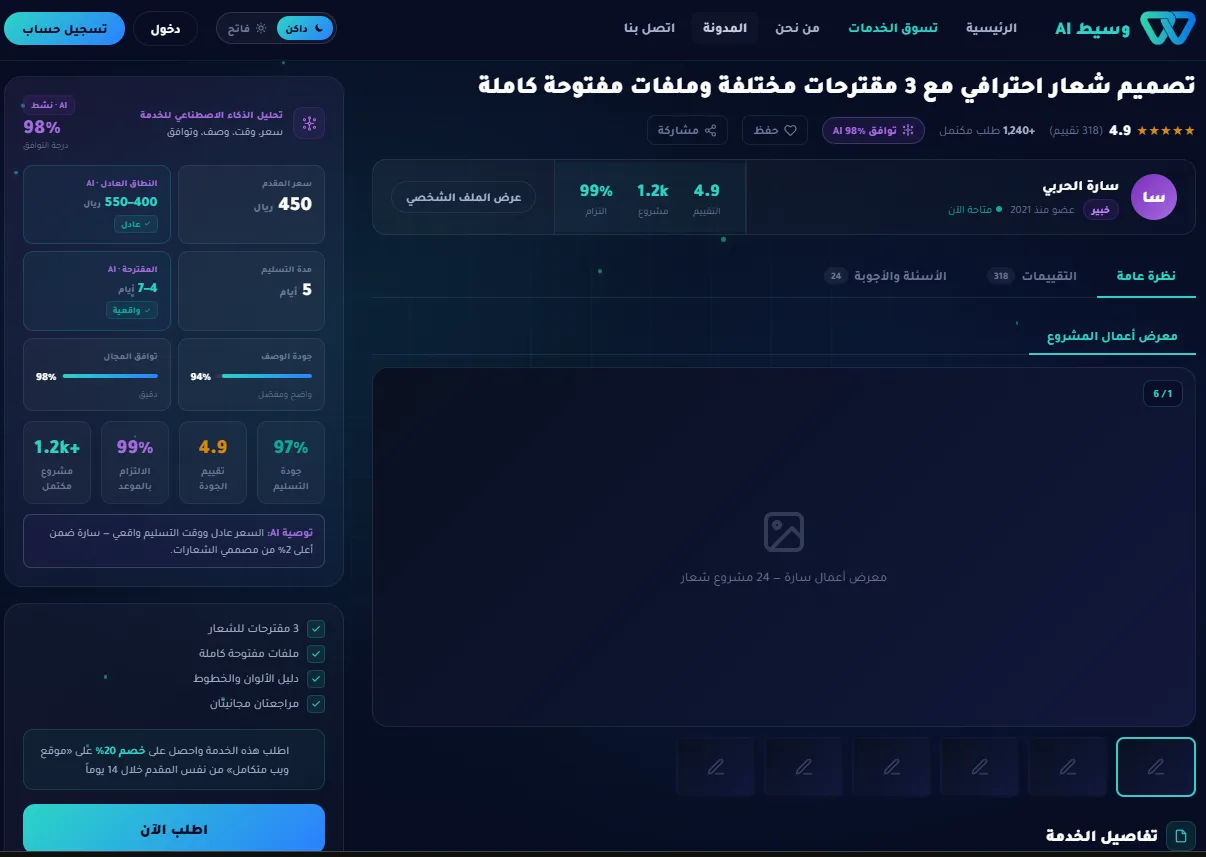 تفاصيل خدمة وتحليل الذكاء الاصطناعي